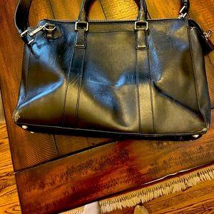 Cole Haan black leather briefcase 18” w x 12” h